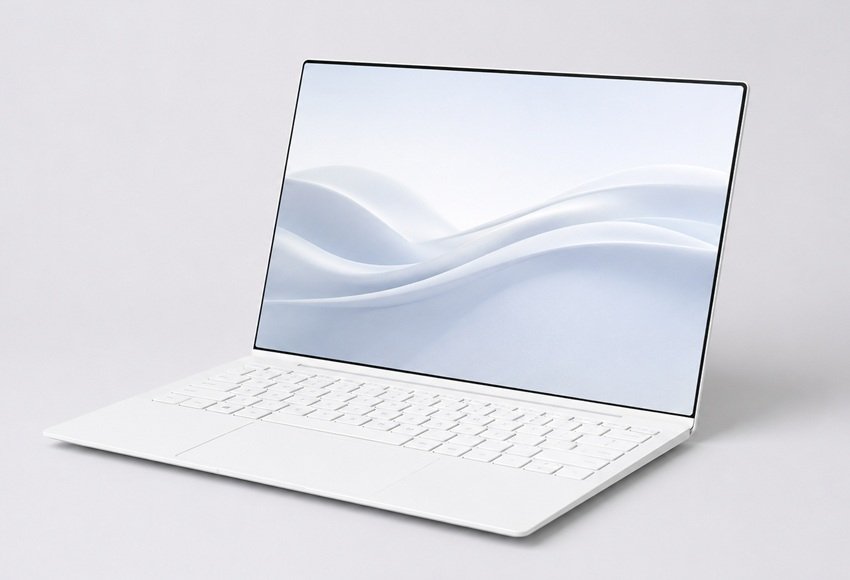 Slim laptop on a clean modern home-office desk